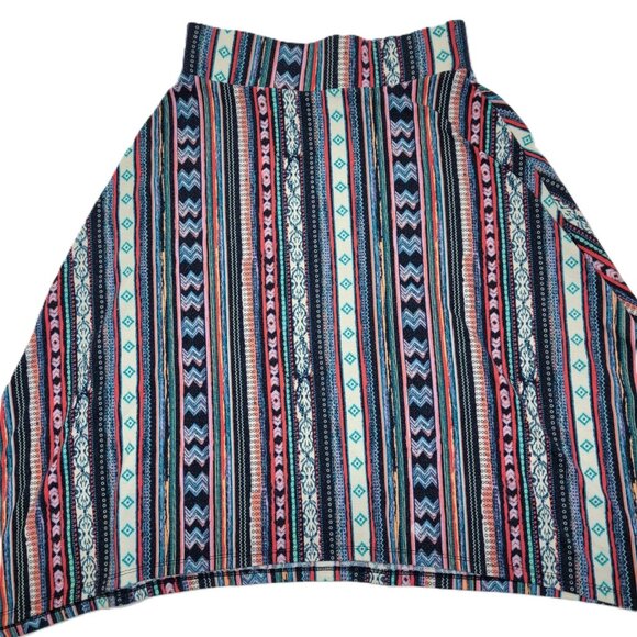 Women's Southwestern Striped Flare Skirt Size Medium Knee Length - Festival BOHO - Picture 7 of 9